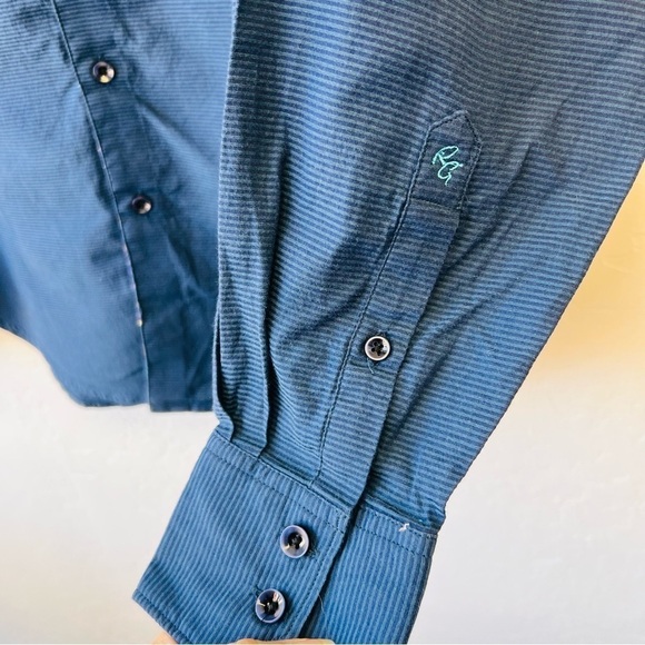 Robert Graham luxury Blue Button Up Dress Shirt Small - Picture 4 of 11
